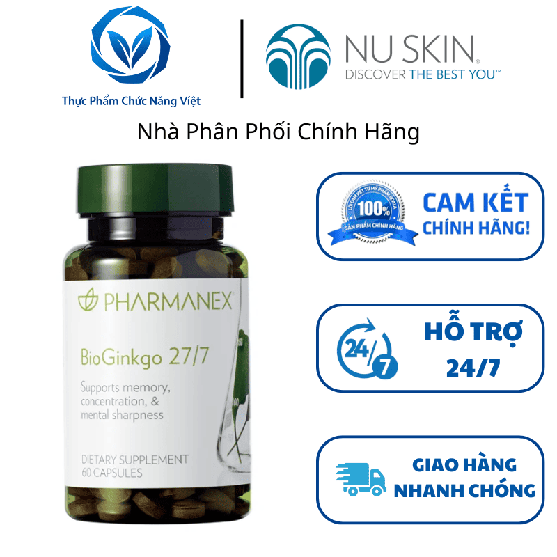 BioGinkgo Nu Skin Hỗ Trợ Tăng Cường Trí Nhớ Và Tuần Hoàn Não