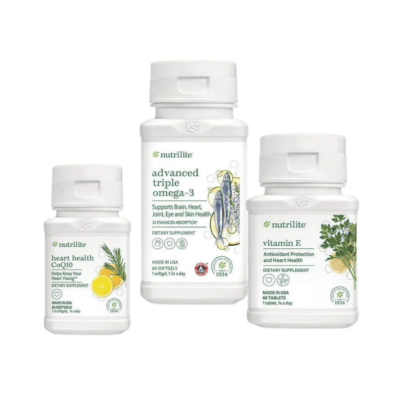 Bộ Tim Mạch Amway CoQ10 Vitamin E Omega 3 Hỗ Trợ Tim Khỏe Mạch Máu Bền Bỉ